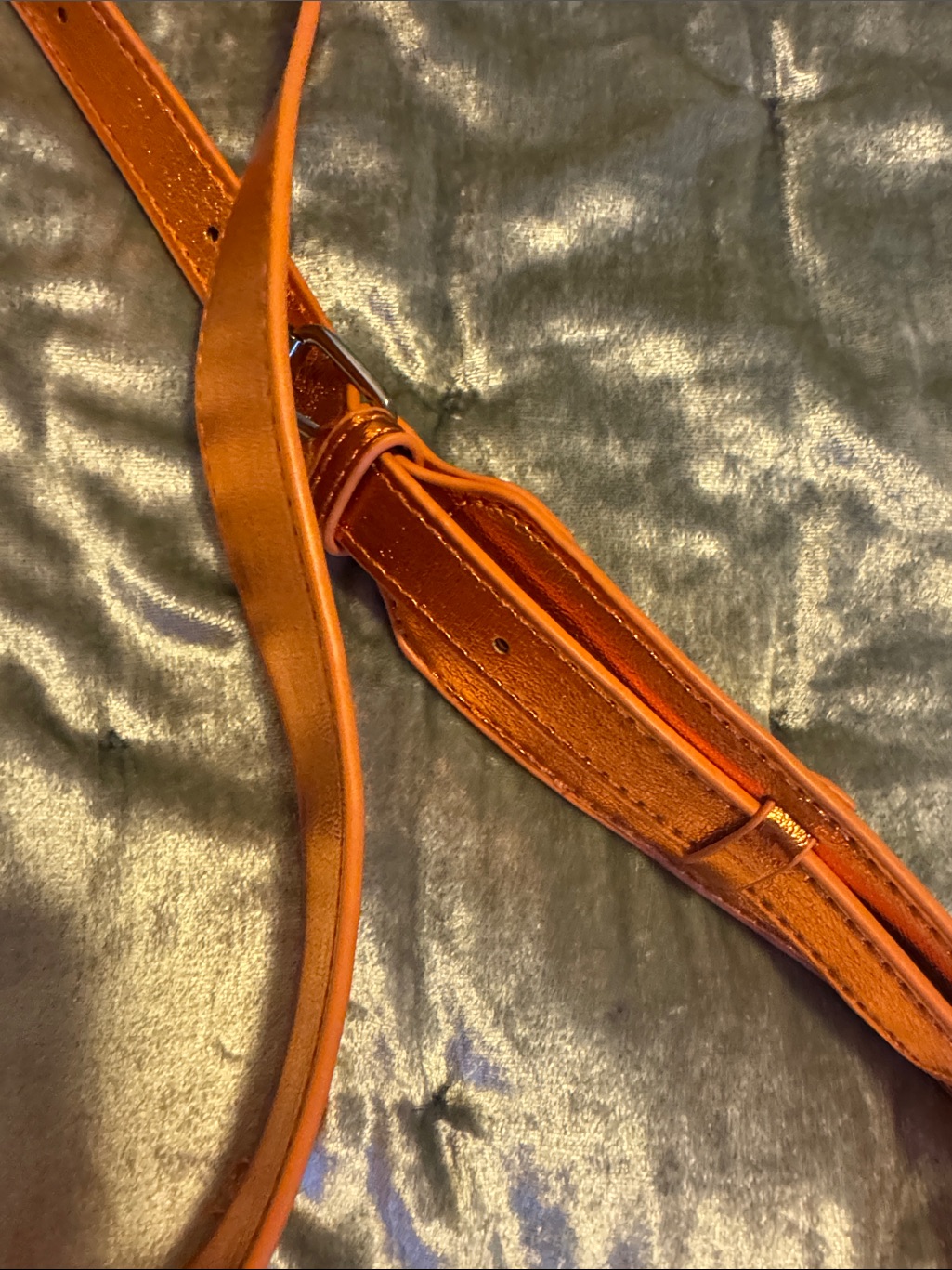 Urban Oufitters Metallic Orange Textured Crossbody Bag With Adjustable Strap — image 6 of 8